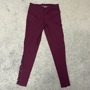 Victoria’s Secret Sport Maroon Leggings, Workout Maroon Pink Elastic Pants